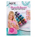Детские ручки для тату с глиттером и трафареты ALEX Spa Tattoo Pens