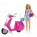 Кукла Барби и скутер для путешествий Barbie Doll & Scooter 