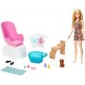 Кукла Барби Салон маникюр и педикюр Barbie Mani-Pedi Spa GHN07