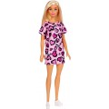 Кукла барби блондинка розовое платье с сердечками Barbie Pink Heart-Print