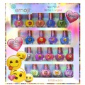 Лаки детские для ногтей Эмоджи 18 штук Townley Girl  Emoji Kids Washable Super Sparkly Peel-Off Nail Polish 
