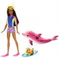 Кукла Барби брюнетка Магия дельфинов Barbie Dolphin Magic Snorkel 