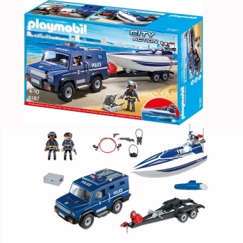 Плеймобіл Полицейский джип и катер с мотором Playmobil 5187 +
