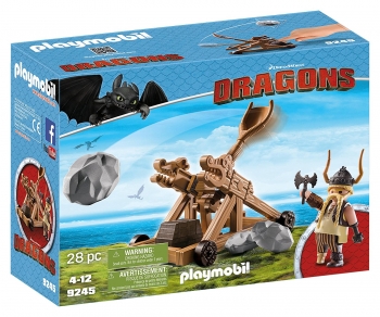 Playmobil 9245  Гоббер с катапультой  How to Train Your Dragon Gobber with Catapult 