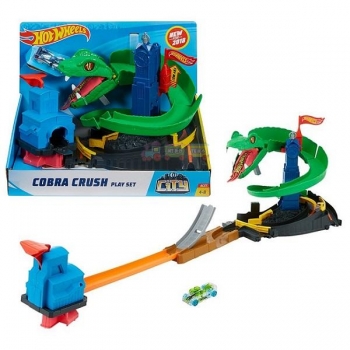 Трек Хот Вилс Сити Укус Змеи Hot Wheels City Cobra Crush Бросок Кобры FNB20