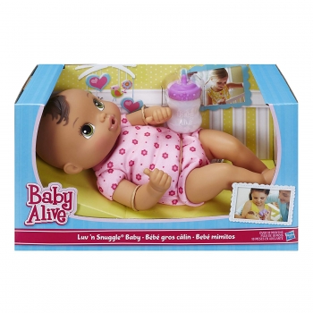 Кукла пупс темнокожая с бутылочкой Baby Alive Snuggle 