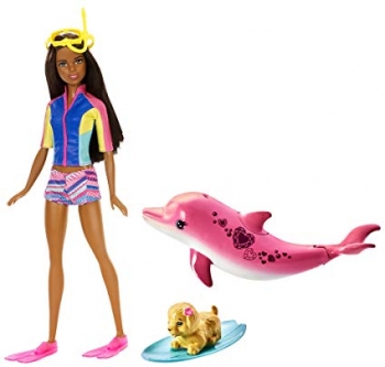 Кукла Барби брюнетка Магия дельфинов Barbie Dolphin Magic Snorkel 