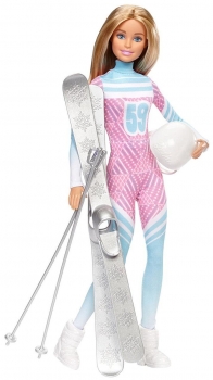 Кукла Барби йога лыжница Barbie Skier Doll Pink Passport Made to Move