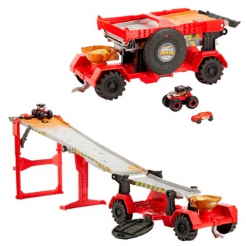 Игровой набор хот вилс Передвижной трамплин Hot Wheels Monster Trucks Downhill Race & Go GFR15