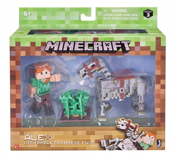 Алекс и скелетная лошадь Майнкрафт Minecraft Alex with Skeleton Horse Pack