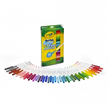 Крайола смывающиеся фломастеры  Crayola 50 Super Tips Washable Markers 