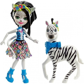 Enchantimals энчантималс кукла Зебра Елена и питомец Хафитте Zelena Zebra Hoofette