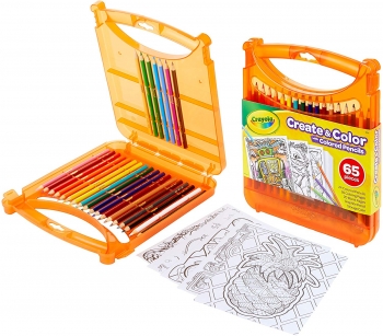 Crayola 65 предметов кейс чемоданчик Create Color Colored Pencils Travel Art Set 