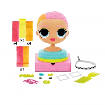 Голова для причесок Манекен ЛОЛ Неон L. O. L. Surprise OMG Styling Head Neonlicious 