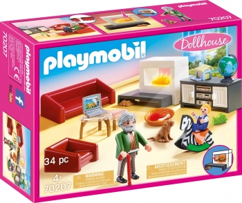 Плеймобил Современная гостиная с рабочим камином Playmobil 70207 Comfortable Living Room 