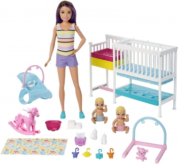 Кукла Барби няня и близнецы  Детская Barbie Skipper Babysitters 