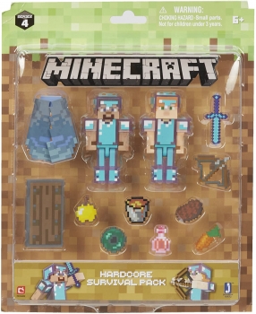 Фигурки для выживания Майнкрафт Стив и Алекс в алмазной броне Minecraft Steve & Alex Hardcore Survival 