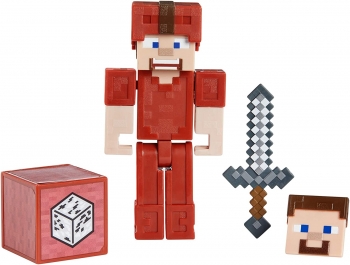 Фигурка Майнкрафт  Стив в кожаной броне Minecraft Steve in Red Leather 