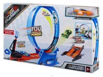 Трек  с трамплином и помпой  Air Chargers 3-IN-1 Stunt Loop Set with Air Pump 