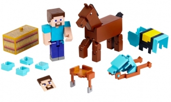  Фигурка Майнкрафт  Стив с конем Майнкрафт Minecraft Comic Maker Steve Horse