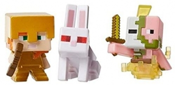  Фигурки мини  Майнкрафт Кролик Свинозомби Алекс Minecraft Killer Bunny, Spawning Zombie Pigman Alex  with Gold Armor