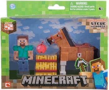  Фигурка Майнкрафт  Стив и коричневый конь Майнкрафт Minecraft Steve with Chestnut Brown Horse