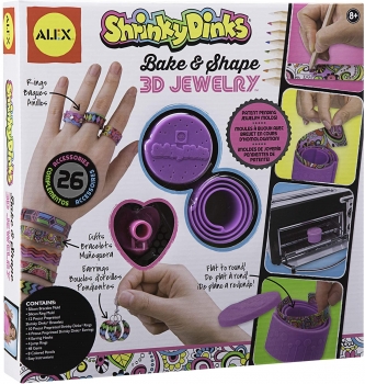 Набор для создание объемных украшений Shrinky Dinks Bake and Shape 3D Jewelry