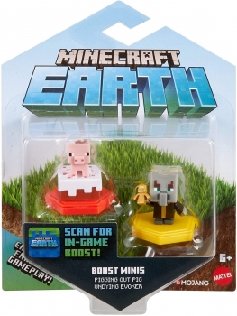 Набор Фигурок мини Майнкрафт Minecraft   Mattel Minecraft Earth Boost mini  Pig Evoker 