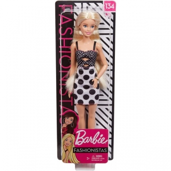 Барби модница горошек блондинка Fashionistas barbie polka dot