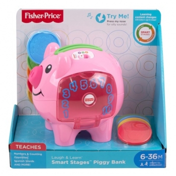 Свинка Копилка Фишер прайс  Fisher-Price Laugh & Learn Smart Stages Piggy Bank Pink