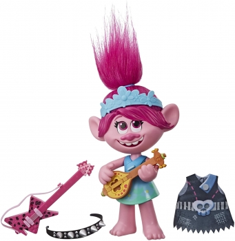 Интерактивная кукла тролль Розочка Мировой тур DreamWorks Trolls Pop-to-Rock Poppy  World Tour