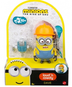 Говорящая фигурка Миньона Дейва Mattel Minions The Rise of Gru Loud N’ Rowdy Dave Talking