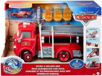 Трек Тачки Молния Маквин Пожарная машина Disney Pixar Cars Stunt & Splash Red