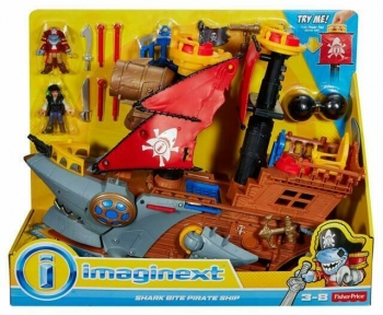 Пиратский корабль Фишер-прайс Fisher-Price Shark Bite Pirate Ship Imaginext 