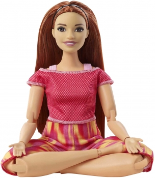 Кукла Барби йога  Рыжая Двигайся как я пышная Barbie Made to Move Curvy 