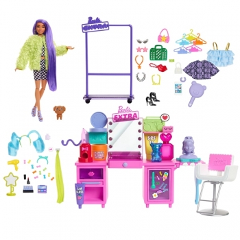  Игровой набор с туалетным столиком и кукла Barbie Extra Vanity Playset 