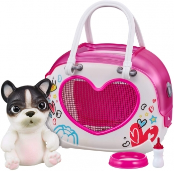 Интерактивная собачка сквиш Французский Бульдог в сумочке  OMG Pets Soft Squishy Puppy  French Bulldog 