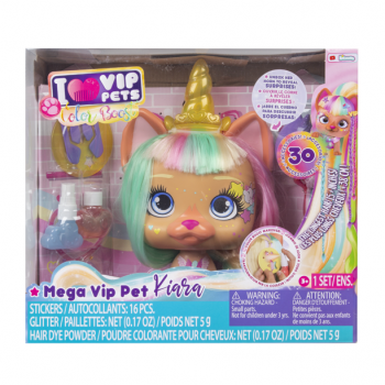 Игровой набор Мега Домашний любимец с длинными волосами  VIP Pet Kiara Color Boost