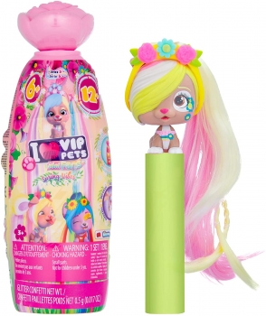 Игровой набор  Домашний любимец с длинными волосами в бутылке VIP Pets Spring Vibes  Mini Fans