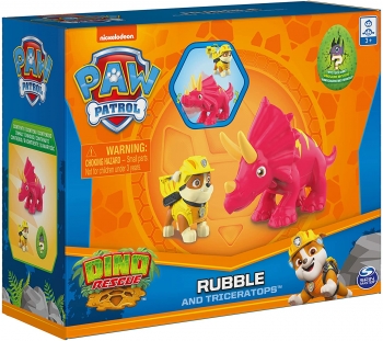 Набор Щенячий Патруль Крепыш Спасения динозавра  Paw Patrol Dino Rescue Rubble and Dinosaur Triceratops 