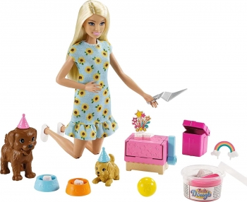 Barbie Барби блондинка с питомцами Вечеринка для щенков Puppy Party 