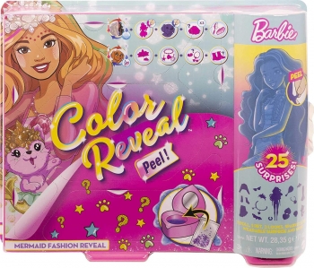 Барби сюрприз Колор Ревил Цветное преображение праздник Barbie Color Reveal  Peel