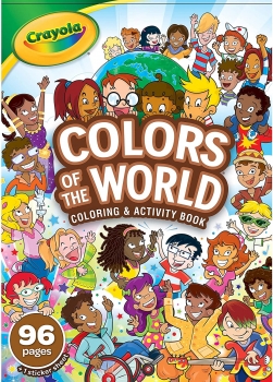 Книжка розмальовка зі стікерами Крайола 96 сторінок Crayola Colors of the World Coloring Book 