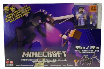 Набір Майнкрафт інтерактивний Ендер Дракон 55см  та Стів  Minecraft Ultimate Ender Dragon Steve 