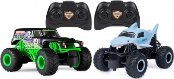 Джип акула і дігер на радіокеруванні Монстер трак  Monster Jam Grave Digger Vs Megalodon  Remote