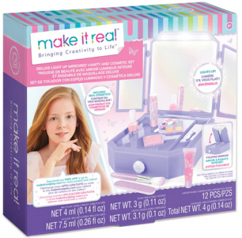Набір дитячої косметики настільний туалетний столик Make It Real Deluxe Light Up Mirrored Vanity and Cosmetic Set