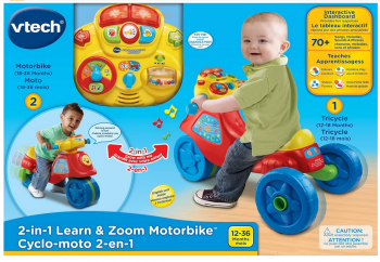 Розвиваюча іграшка 2в1 мотоцикл байк VTech Learn & Zoom Motorbike
