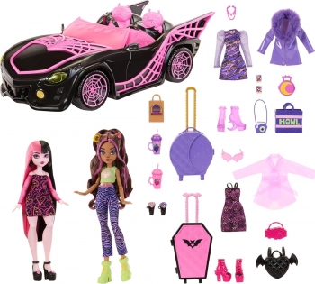 Набір Ляльки  і кабріолет Монстер Хай дракулаура та клодін вульф  Monster High Eeekend Getaway Draculaura & Clawdeen 