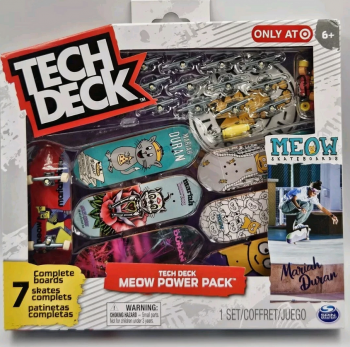 Набір скейтів  Tech Deck  7шт Скейт-парк , скейти для рук, фінгерборд  Meow Power Pack Skateboards 