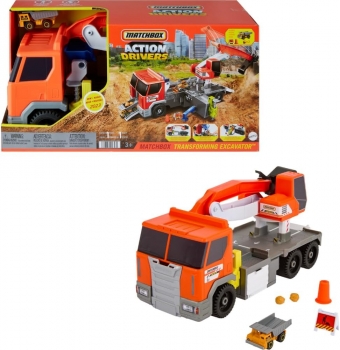 Ігровий набір екскаватор трансформер  Matchbox Cars  Transforming Excavator Action Drivers
